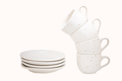 White Cups and Saucers  Set